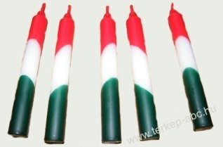 Nemzeti színű asztali gyertya 19cm Nemzeti színű asztali gyertya 19cm