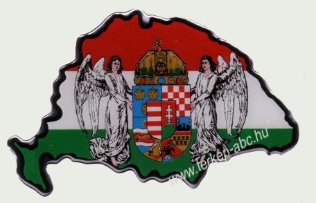 Műgyantás domború nemzeti színű Nagymagyarország angyalos matrica Műgyantás domború nemzeti színű Nagymagyarország angyalos matrica
