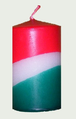 Nemzeti színű henger gyertya 10cm Nemzeti színű henger gyertya 10cm