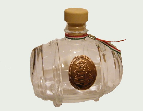 Üveghordó réz Kossuth címerrel 0,5 liter Üveghordó réz Kossuth címerrel 0,5 liter