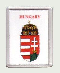 Magyar címer Hungary felírattal fehér alapon hűtőmágnes (műanyag keretes mágnes) Magyar címer Hungary felírattal fehér alapon hűtőmágnes (műanyag keretes mágnes)