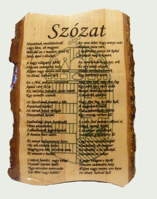 Szózat- fatáblás falikép Szózat- fatáblás falikép
