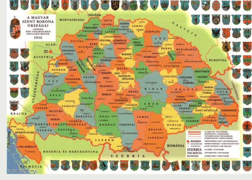 A Magyar Szent Korona Országai képeslap (15X10,5cm) A Magyar Szent Korona Országai képeslap (15X10,5cm)