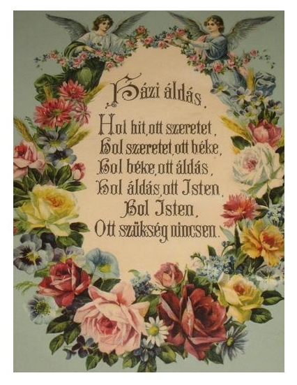 Üveglapos falikép, Házi áldás 21 X 30cm Üveglapos falikép, Házi áldás 21 X 30cm