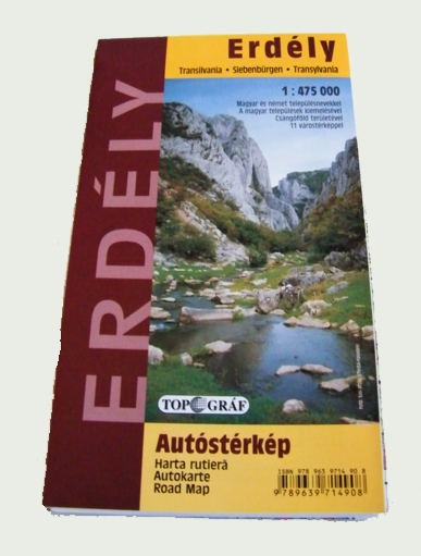 Erdély autóstérkép puha fedőlappal Méretarány: 1:400 000 Erdély autóstérkép puha fedőlappal Méretarány: 1:400 000