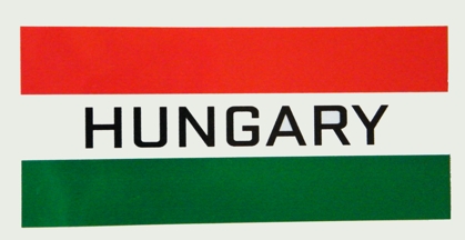 Nemzeti színű Hungary felírattal matrica (15X6,5cm) Nemzeti színű Hungary felírattal matrica (15X6,5cm)