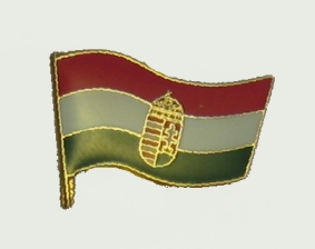 Arany színű magyar zászló címerrel 18mm jelvény Arany színű magyar zászló címerrel 18mm jelvény