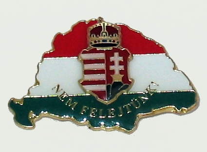Nagy-Magyarországos zászlós Monarchia címeres jelvény (39x24 mm) Nagy-Magyarországos zászlós Monarchia címeres jelvény (39x24 mm)