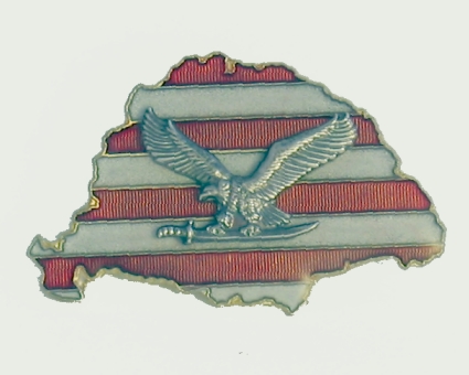 Nagy-Magyarországos árpádsávos ezüst turullal jelvény (39x24 mm) Nagy-Magyarországos árpádsávos ezüst turullal jelvény (39x24 mm)