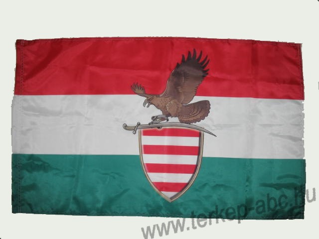 Nemzeti színű pajzsos turulos zászló (60x90cm) Nemzeti színű pajzsos turulos zászló (60x90cm)