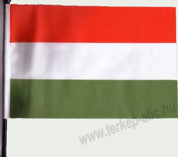 Nemzeti színű zászló 15x23 cm, 30 cm-es fekete műanyag pálcával Nemzeti színű zászló 15x23 cm, 30 cm-es fekete műanyag pálcával