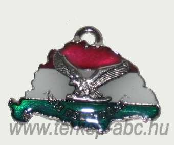 Nagy-Magyarországos nemzeti színű ezüst turulos bőrszíjas nyaklánc (39x24mm) Nagy-Magyarországos nemzeti színű ezüst turulos bőrszíjas nyaklánc (39x24mm)