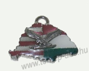 Nagy-Magyarországos osztott ezüst turulos bőrszíjas nyaklánc (39x24mm) Nagy-Magyarországos osztott ezüst turulos bőrszíjas nyaklánc (39x24mm)