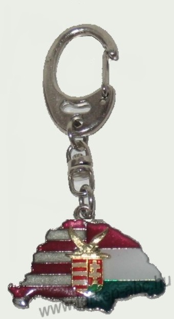 Nagy-Magyarországos osztott turulos címeres (39x24mm) kulcstartó Nagy-Magyarországos osztott turulos címeres (39x24mm) kulcstartó