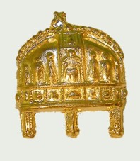 Szent korona jelvény arany színű (16x20mm) Szent korona jelvény arany színű (16x20mm)
