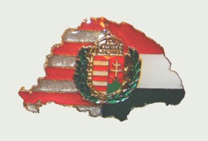 Osztott Nagy-Magyarországos koszorús címeres jelvény (39x24 mm) Osztott Nagy-Magyarországos koszorús címeres jelvény (39x24 mm)