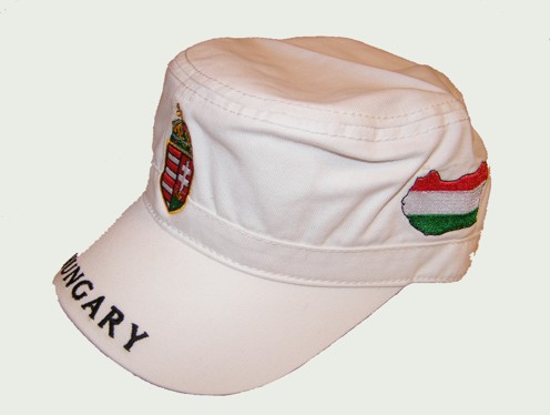 Militari sapka fehér, címeres Magyarországos Militari sapka fehér, címeres Magyarországos