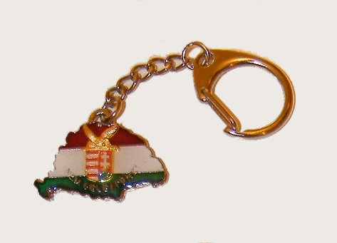 Nagy-Magyarországos nemzeti színű turulos címeres kulcstartó (39x24mm) Nagy-Magyarországos nemzeti színű turulos címeres kulcstartó (39x24mm)