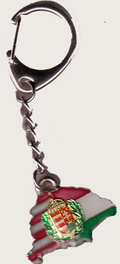 Nagy-Magyarországos osztott koszorús címeres kulcstartó (39x24mm) Nagy-Magyarországos osztott koszorús címeres kulcstartó (39x24mm)
