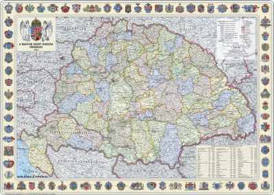 A Magyar Szent Korona országai 1914 (1:360 000) 125x90 cm A Magyar Szent Korona országai 1914 (1:360 000) 125x90 cm