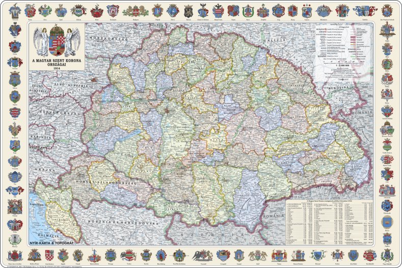 A Magyar Szent korona országai (1:1 600 000), 70x50 cm (B/2) A Magyar Szent korona országai (1:1 600 000), 70x50 cm (B/2)