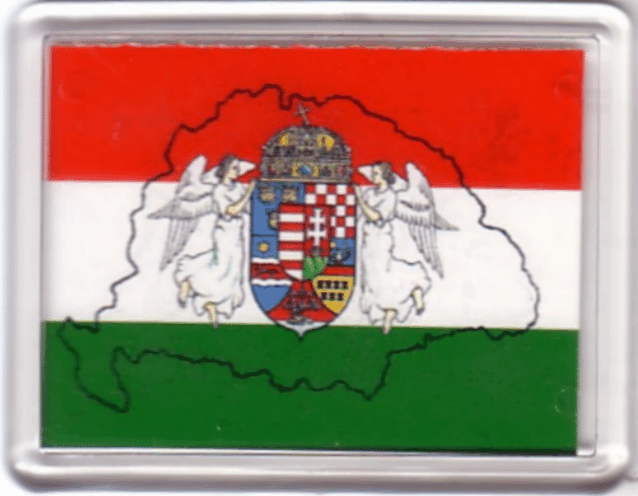 Nagy-Magyarország zászlóval hűtőmágnes (műanyag keretes) Nagy-Magyarország zászlóval hűtőmágnes (műanyag keretes)