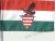 Nemzeti színű pajzsos turulos zászló (15x23cm) műanyag rúddal
