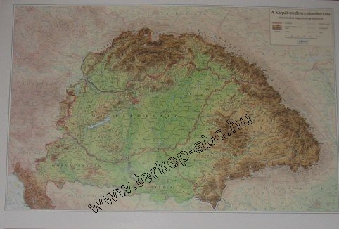 Kárpát-medence domborzata fóliázva 50x32cm asztali könyöklő - Kattintásra bezárul