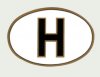 Öntapadó papír matrica, ovális H betűs Öntapadó papír matrica, ovális H betűs