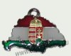 Nagy-Magyarországos nemzeti színű címeres bőr szíjas nyaklánc (39x24mm)