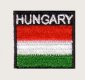 Négyszögletű felvasalható hímzett piros-fehér-zöld matrica Hungary felírattal 35mm