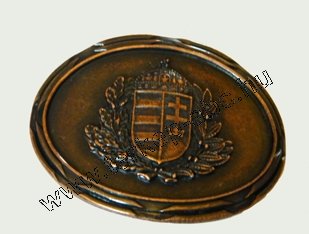 Ovális bronz koszorús címeres övcsat (8X6,5cm) - Kattintásra bezárul
