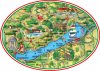 Ovális Balaton térkép matrica 12 x 8,5cm