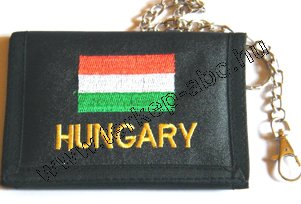 Textil pnztrca nemzeti sznű Hungary felirattal (13X9,5cm) - Kattintsra bezrul