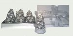Fenyő alakú gyertya (ezüst) 6 darab, díszdobozban