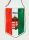 5 szögletű autós címeres zsinóros zászló Hungary felírattal (11x16 cm)