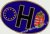 Kék ovális kerek Eu-H címeres matrica (12X8cm)