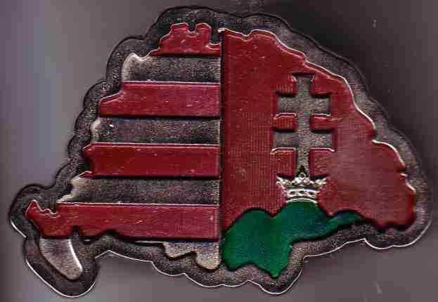 Nagy-Magyarorsz�gos �vcsat nemzeti sz�nű (f�m, 10x7 cm)