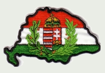 Felvasalhat� h�mzett matrica Nagy-Mo. lombos c�merrel 9x5,5cm