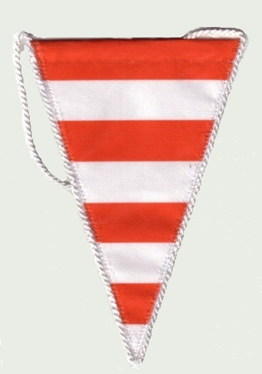 3 sz�gletű aut�s �rp�ds�vos z�szl� (16x11 cm)